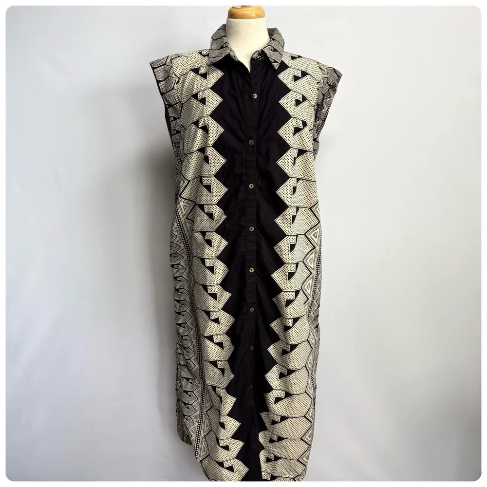 NWT Anthropologie Maeve The Lillian Button-Front Cotton Midi Dress, L - Picture 7 of 13